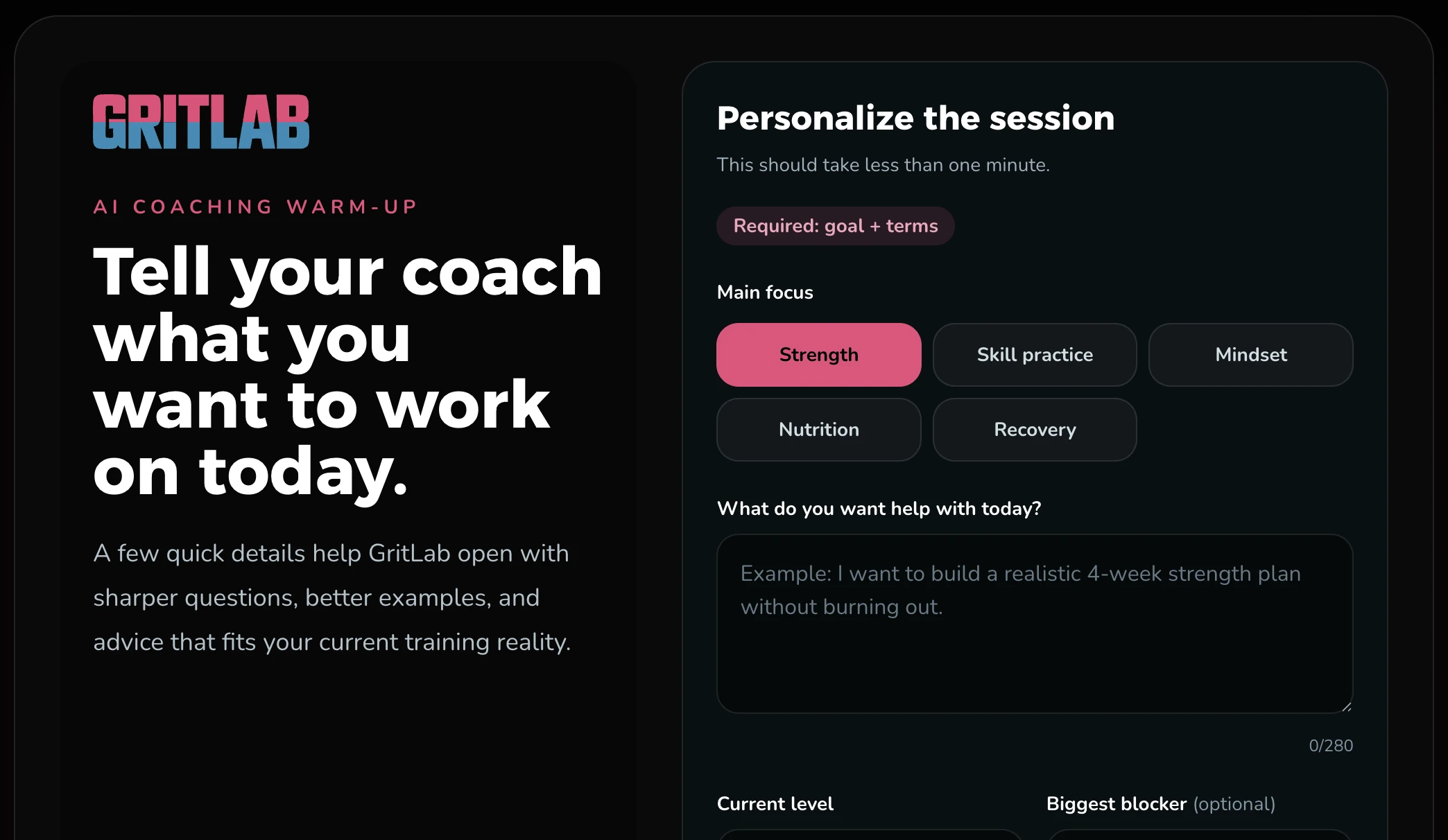GritLab AI coaching warm-up